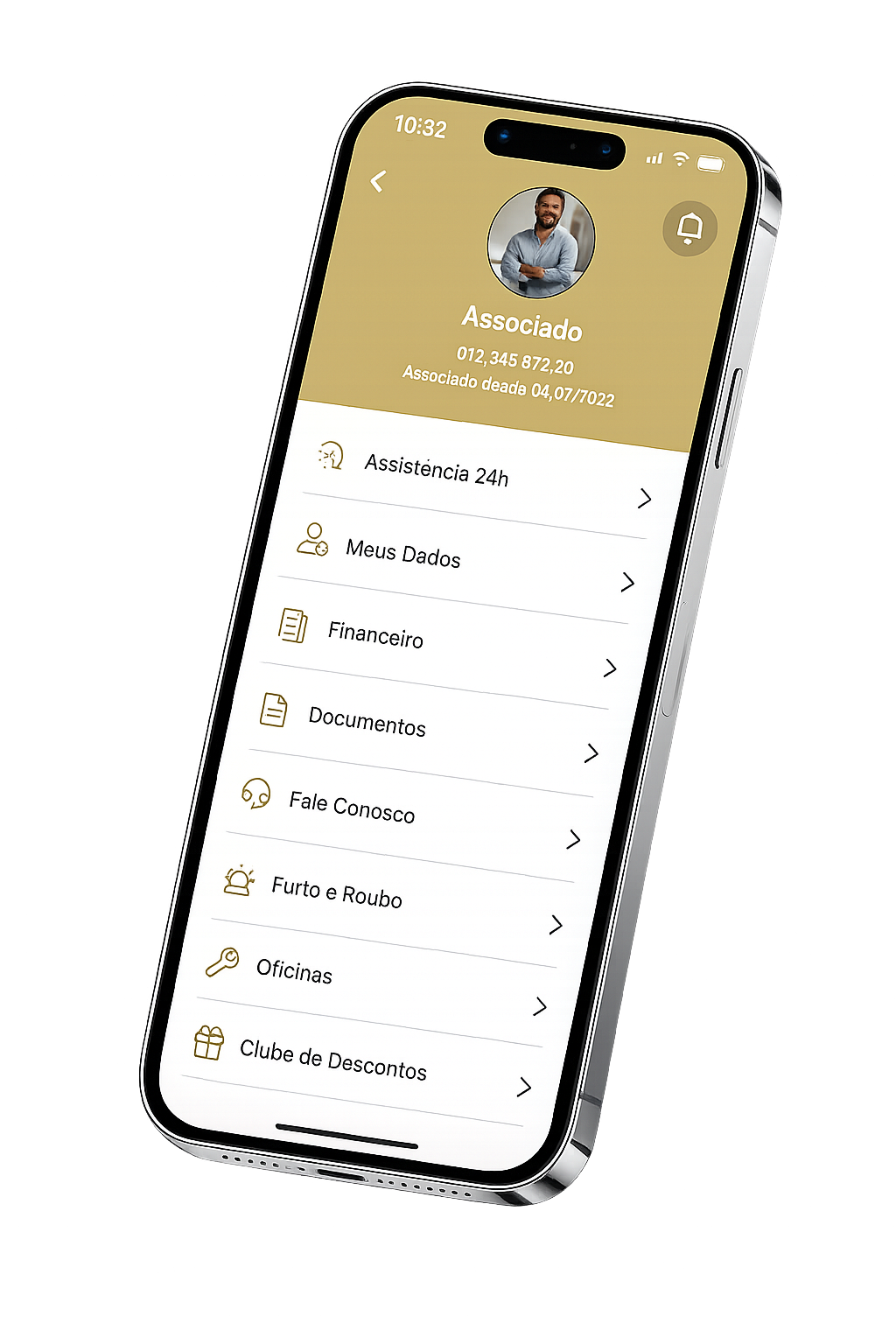 Mockup do aplicativo móvel da Aliada Brasil